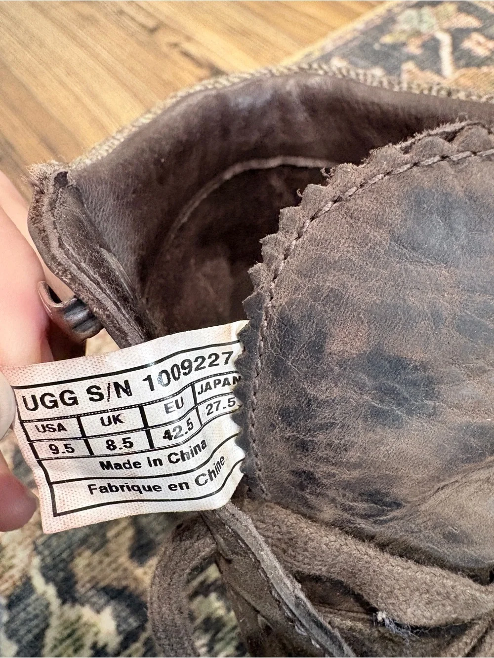 UGG Men's Dark Brown Leather Lace-Up Moc Toe Boots
